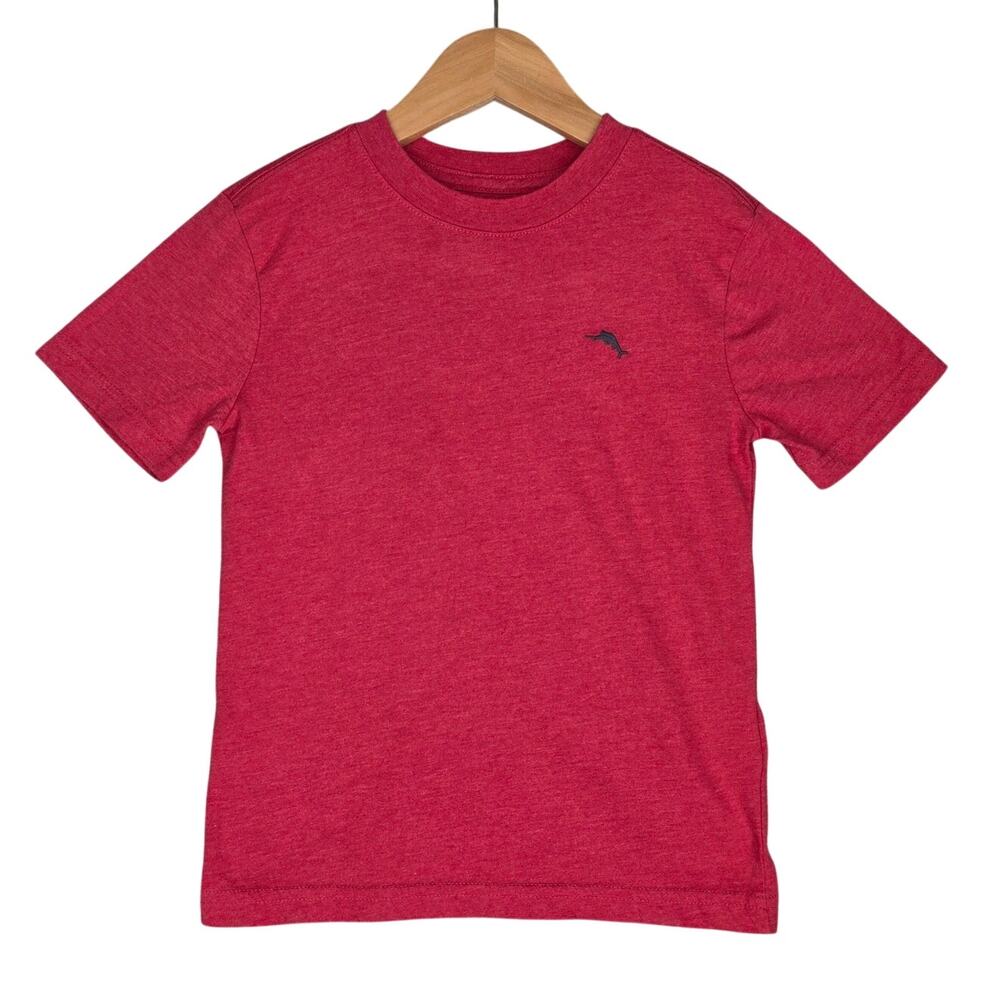 TOMMY BAHAMA KIDS T‑SHIRT – SIZE 5/6 – RED – 100% COTTON – MARLIN LOGO